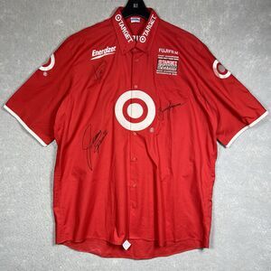 Vintage Target Ganassi Racing Jimmy Spencer Autographed Pit Crew Shirt Size XL